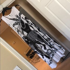 Black and white swimsuit coverup from Mexico.